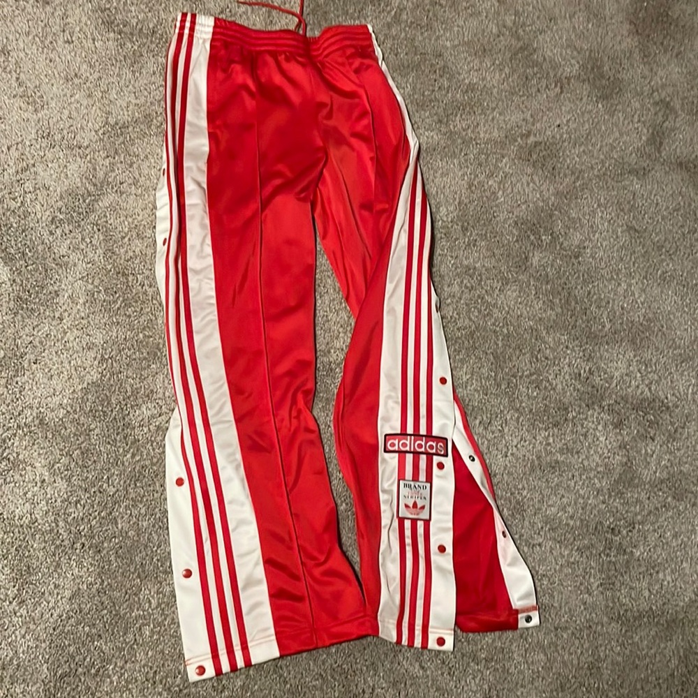 Adidas Adibreak Track Pants in Red. Size Medium.